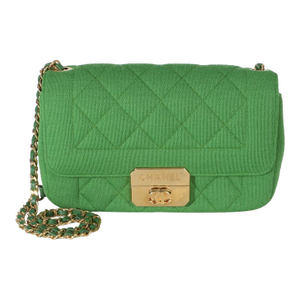 Green Quilted Jersey Chic With Me Mini Flap Bag