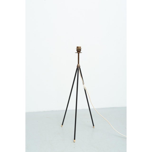 Black Tripod with Pleated Plastic Shade, 1950s For Sale - Image 8 of 9