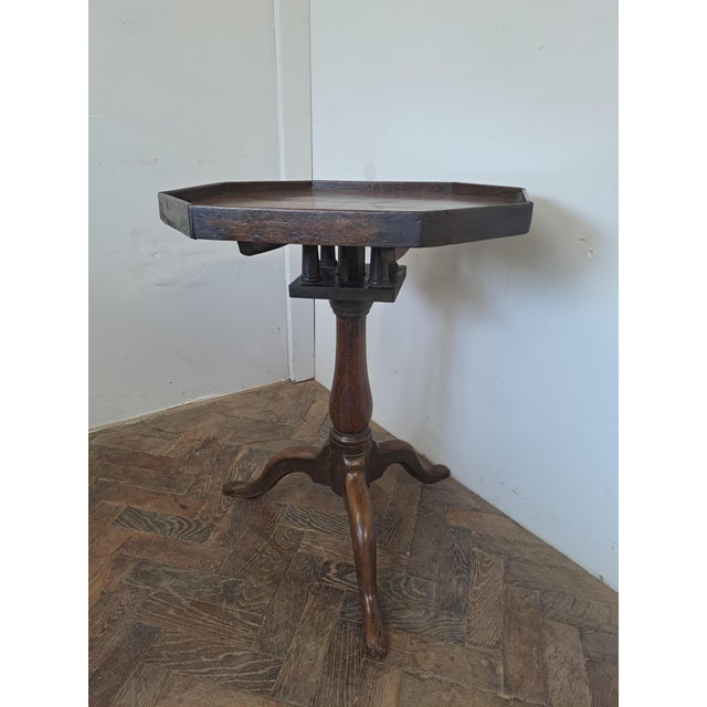Wood 18th Century Country Oak Birdcage Tripod Table, 1750 For Sale - Image 7 of 8