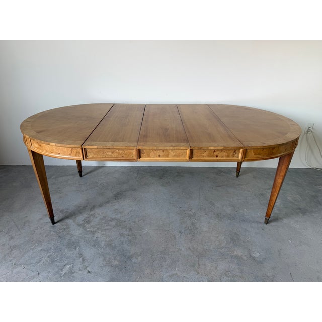 Mid Century Modern Burl Wood Expandable Dining Table For Sale In Miami - Image 6 of 18