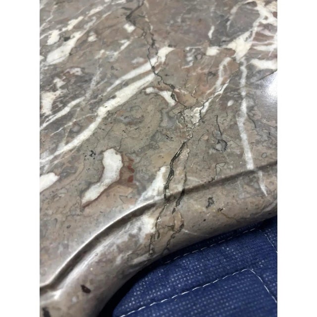 Wood Rare 18th Century Antique Marble & Wood Demi Lune Tables- A Pair For Sale - Image 7 of 11