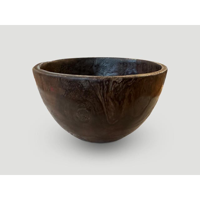 Tribal Andrianna Shamaris Wabi Sabi Teak Wood Bowl For Sale - Image 3 of 5