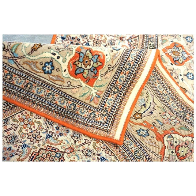 Vintage Persian Tabriz Taba Tabai Wool 3x10 Orange & Ivory Handmade Runner Rug #1144062 For Sale - Image 11 of 12