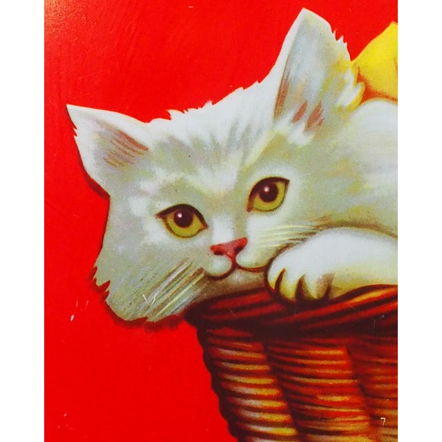 Vintage Polish Tin Tray with Cats, 1970s For Sale - Image 6 of 8