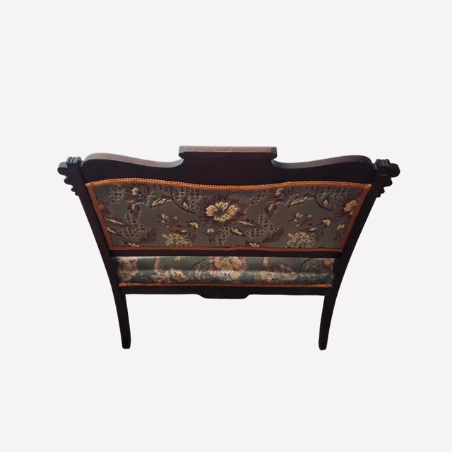 Antique Eastlake Style Carved Settee For Sale - Image 10 of 12