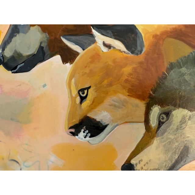 2020s "In Need of Protections" a Bear, Lion, Wolf Painting by LWren Walraven For Sale - Image 5 of 10