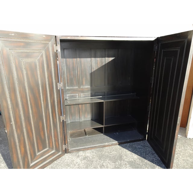 Wood Alfonso Marina Kapelle Armoire Storage Cabinet Brown W Ornate Frame For Sale - Image 7 of 18