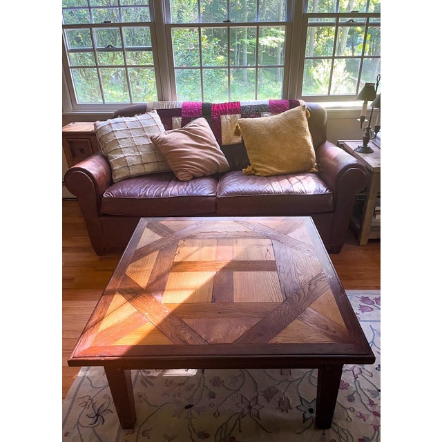 Beautifully crafted coffee table with a parquet / inlay design. Built sometime around 1970 +/- 20 years. Made entirely out...