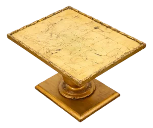Mid Century Modern Side Table End Rectangular Hollywood Regency Gold 1970s 70s