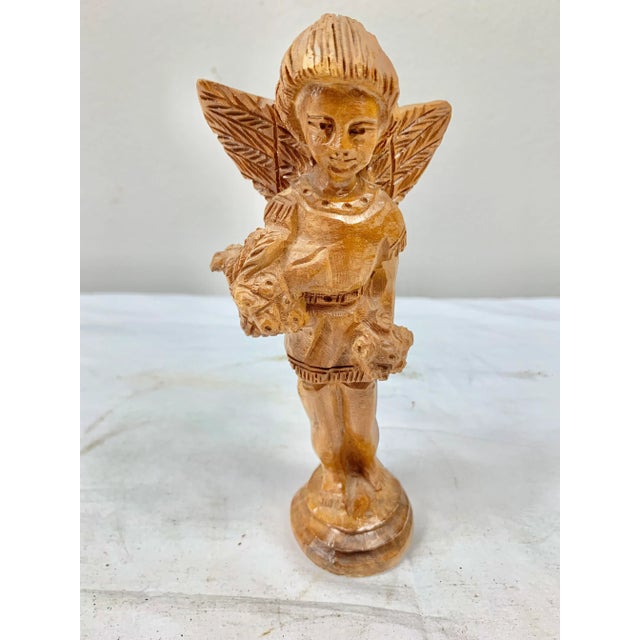 Vintage Hand Carved Wooden Angel Figurine Chairish