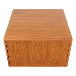 1970s Jesper International Danish Modern Square Teak Storage Coffee Table For Sale