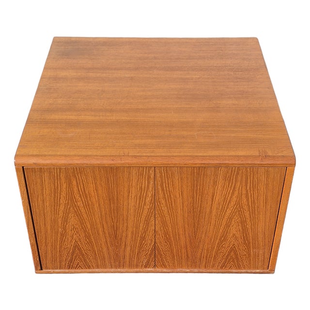 1970s Jesper International Danish Modern Square Teak Storage Coffee Table For Sale