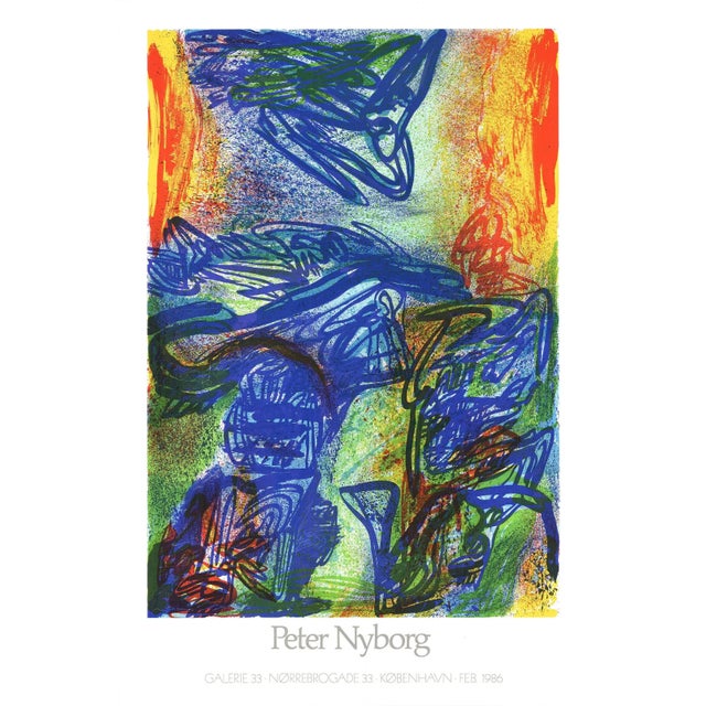 1980s 1986 Peter Nyborg 'Untitled' Contemporary Denmark Offset Lithograph For Sale - Image 5 of 5