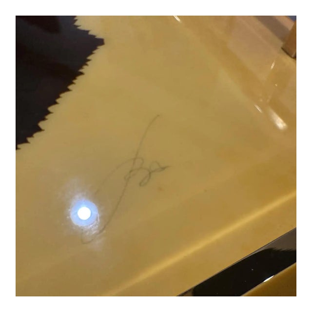 1960s Mid-Century Modern Lacquered Wood and Brass Italian Serving Tray For Sale