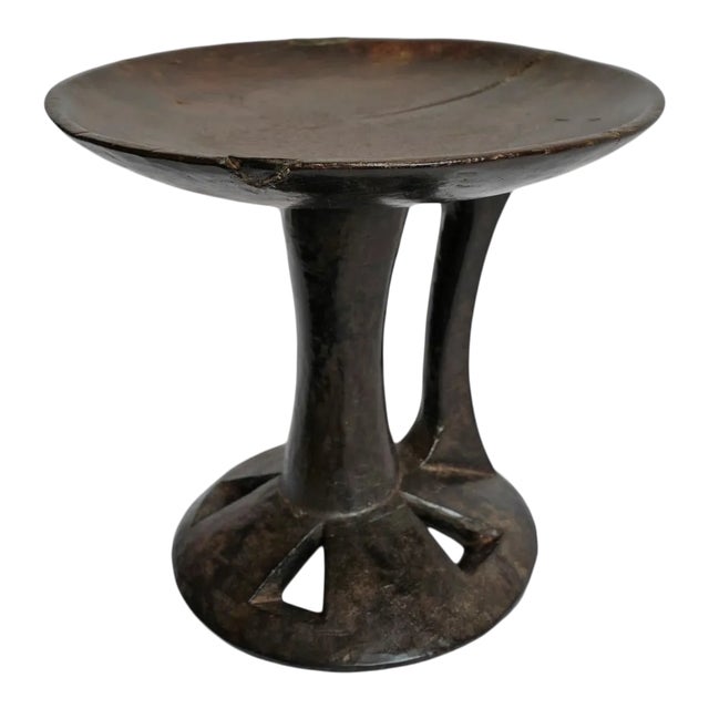 Vintage Nagaland Wood Stand Bowl For Sale