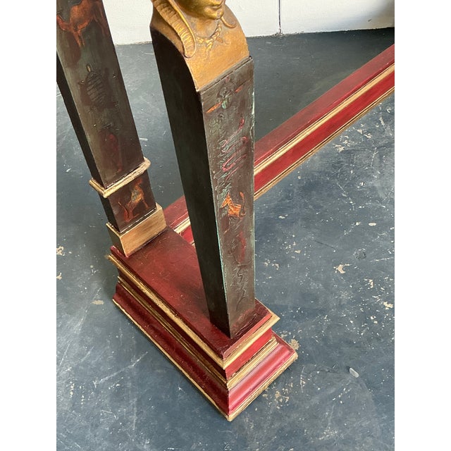 Vintage Regency Faux Finished Empire Console Table For Sale In West Palm - Image 6 of 12