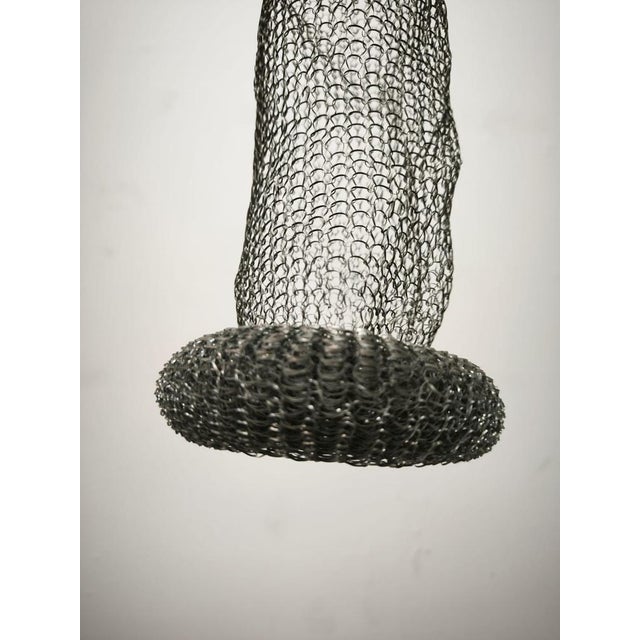 Mid-Century Modern Suspension Lamp in Metal Mesh by Lamp International, 1990s For Sale - Image 3 of 12
