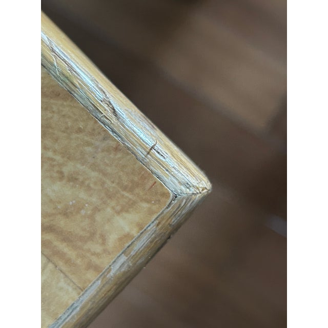 Late 20th Century Tessellated Olive Ash Burl and Pencil Reed Dining Table - Organic Modern For Sale - Image 14 of 17