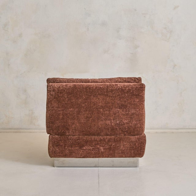 Mid-Century Modern Italian Lounge Chair in Original Chestnut Upholstery, 1970s - 5 Available For Sale - Image 3 of 13