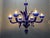 Postmodern Vintage Blue and White Murano Chandelier, Italy, 1980s For Sale - Image 3 of 15