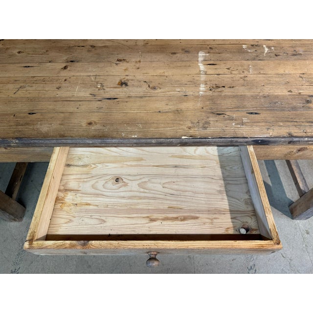 French Pine Farmhouse Dining Table, 1890 For Sale - Image 9 of 17