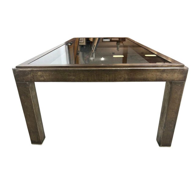 Mastercraft Mastercraft Style Vintage Metal and Glass Coffee Table For Sale - Image 4 of 4