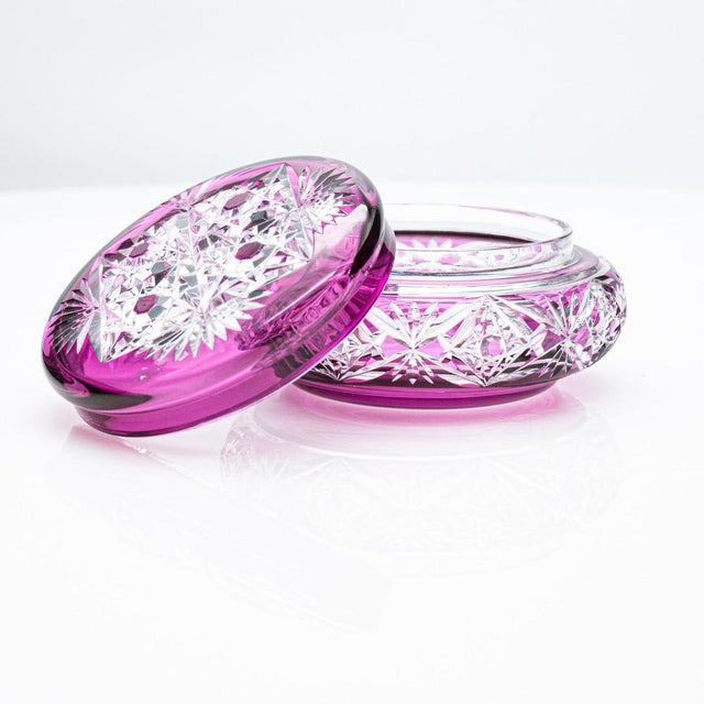 Glass Baccarat Candy Jar in Violet Purple Crystal, 1940 For Sale - Image 7 of 12