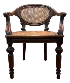 Napoleon III Oak and Cane Office Chair