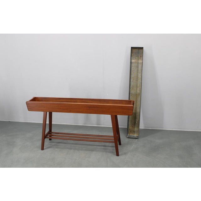 Mid-Century Danish Wooden Planter Box with Teak Base, 1960s For Sale - Image 6 of 10