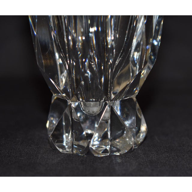 Vtg. Art Deco Style Tapered Thick Cut Crystal Vase - Saint-Louis For Sale In Philadelphia - Image 6 of 13