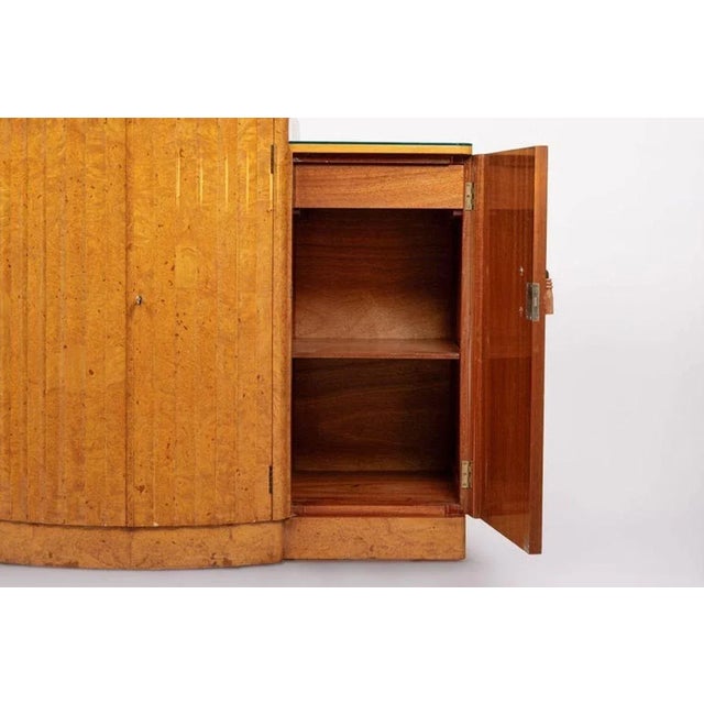 Brown Exceptional Antique Maple Wood Art Deco Bar Cabinet or Sideboard 1930s For Sale - Image 8 of 12