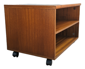 Vintage Teak Rolling Cabinet or End Table