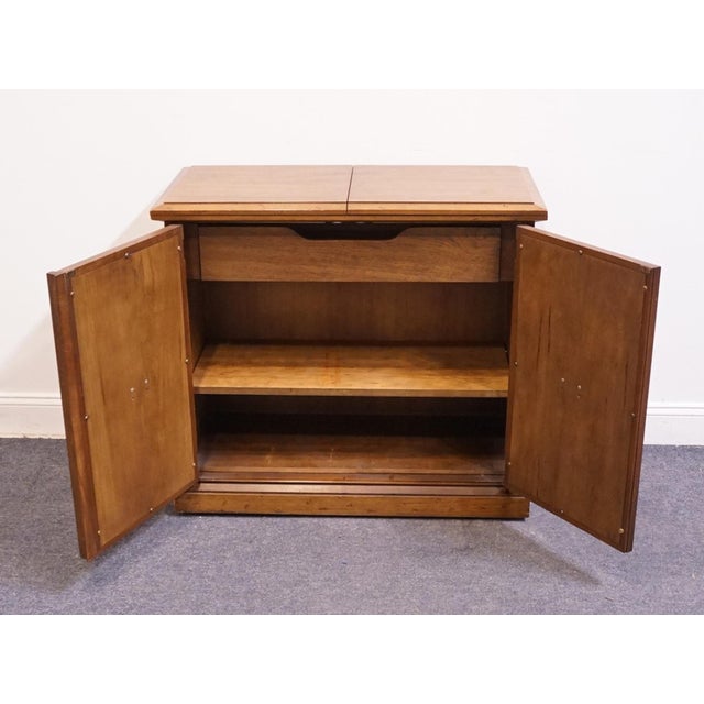 Drexel Furniture Solid Pecan Mediterranean Old World 76" Flip Top Server Buffet W. Caned Doors For Sale In Kansas City - Image 6 of 15