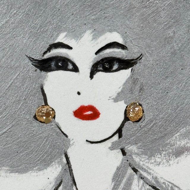 Original Signed Santos Arellano Fashion Illustration Mixed Media, 2018 For Sale - Image 4 of 8