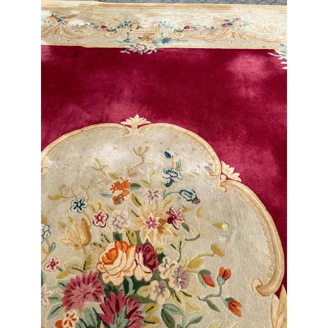 Textile Large Savonnerie Hand Tufted Rug, 1950s For Sale - Image 7 of 18