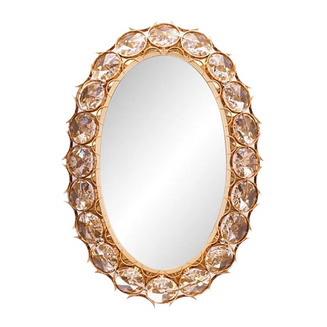 Vintage Gold-Plated Illuminated Mirror from Palwa, 1960s For Sale