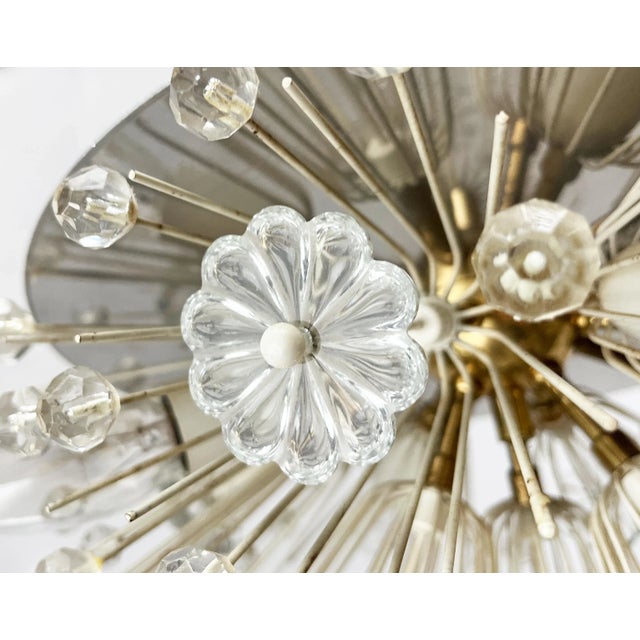 Mid-Century Austrian Flower Snowflake Pendant Lamp by Emil Stejnar for Rupert Nikoll, Vienna, Austria, 1950s For Sale - Image 13 of 18