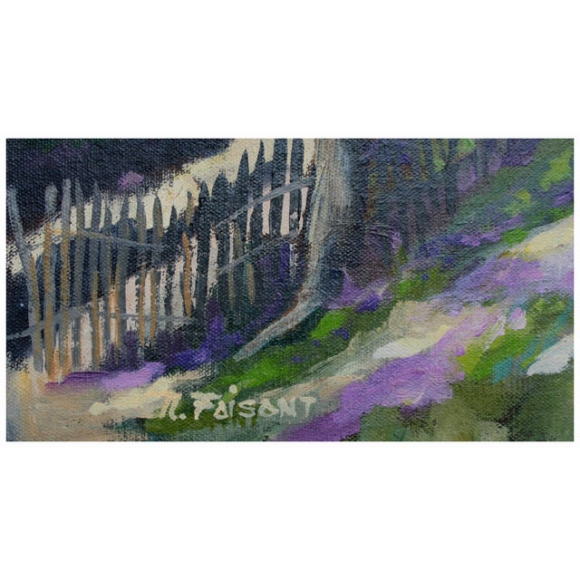 American 1990s Monterey Hilltop Cypress Tree Landscape Painting by Nancy Faisant For Sale - Image 3 of 4