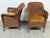 Wood Rattan Bucket Lounge Chairs With Goldenrod Velvet Seat Pads, Pair For Sale - Image 7 of 12