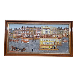 Cliff Astin British Folk Artist Painting Circa 1971 For Sale