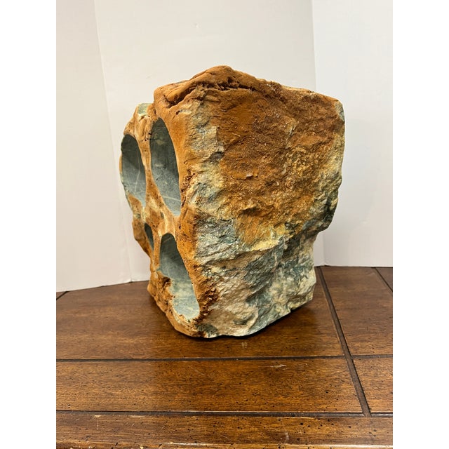 Carved Jadeite/Stone Wine Bottle Holder/Rack For Sale - Image 4 of 8