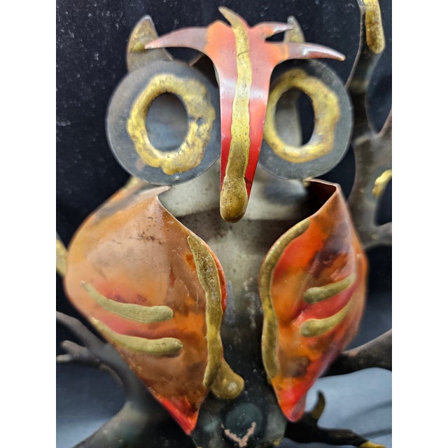 Vintage Mid-Century Modern Brutalist-Style Owl Wall Hanging
