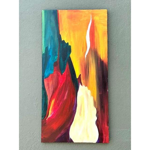 Early 21st Century Vintage Abstract Expressionist Painting on Canvas For Sale - Image 5 of 12