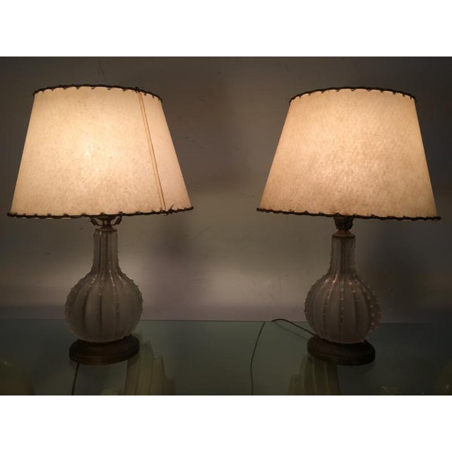 Purple Lalique "dentelle" Lamps - a Pair For Sale - Image 8 of 11