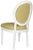 2020s 19''H French Brasserie Linen Oval Side Chair , Spring Green & Cream - a Pair For Sale - Image 5 of 8
