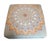 This ottoman has a colorful mandala pattern fabric with a complementary floral motif encircling the lower portion. Its...