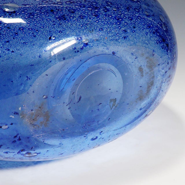 Glass Monumental Ercole Barovier - Barovier & Toso Efeso Blue Vase 1964 For Sale - Image 7 of 13