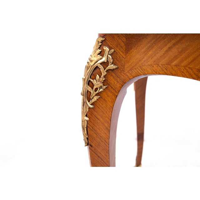 Brown Antique Table with Marquetry, France, 1890s For Sale - Image 8 of 13