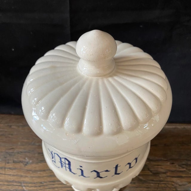 Antique Italian Apothecary Jar Venetian Mirto Porcelain Urn Large For Sale - Image 4 of 10