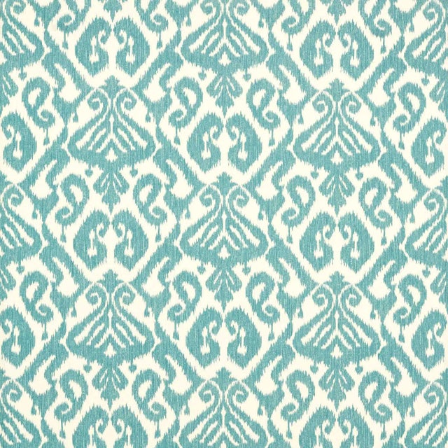 Sanderson Kasuri Fabric in Lagoon - a Sample For Sale